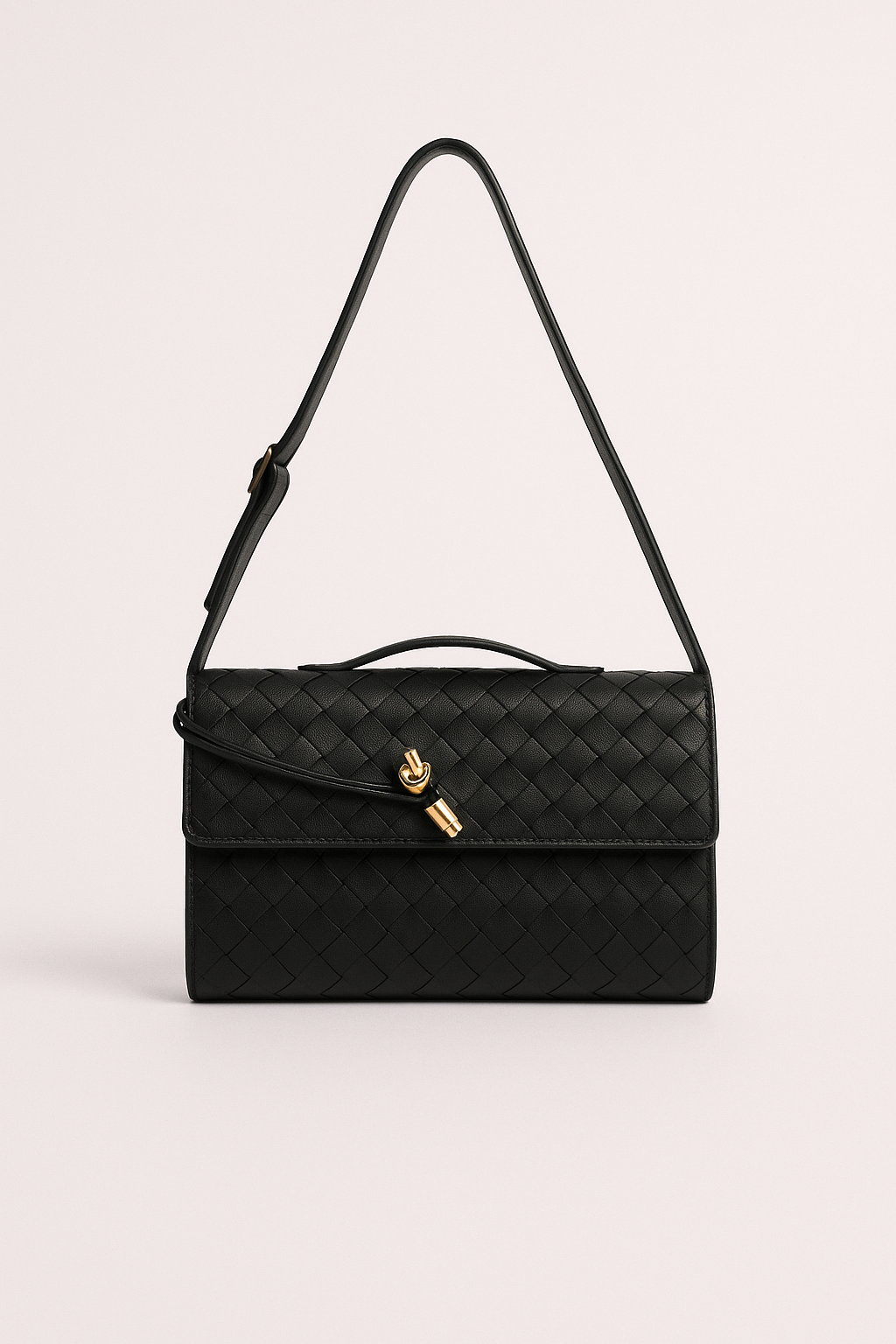 Isabella | Elegant Woven Brown Handbag with Adjustable Strap - Lumina