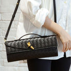 Isabella | Elegant Woven Brown Handbag with Adjustable Strap - Lumina