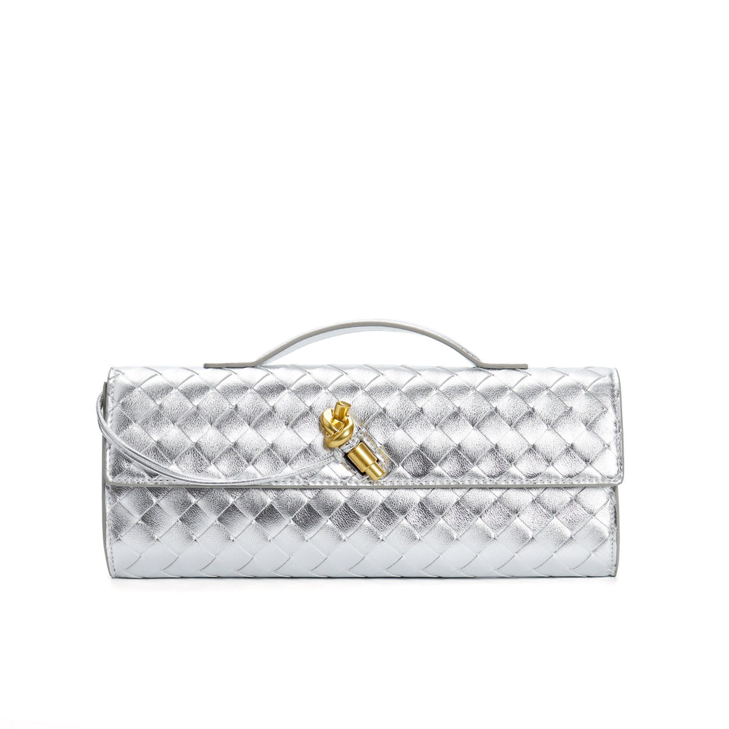 Isabella | Elegant Woven Brown Handbag with Adjustable Strap - Lumina