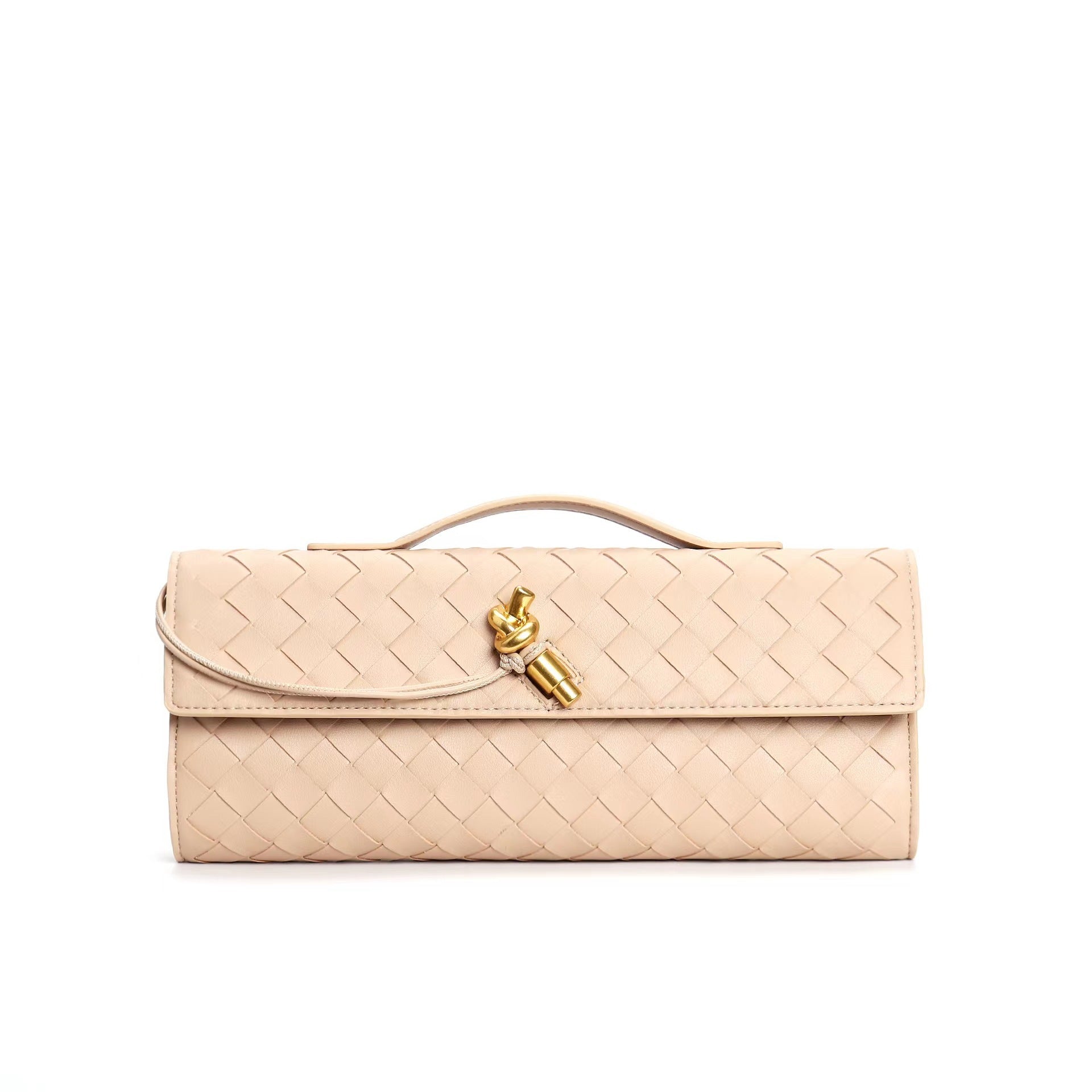 Isabella | Elegant Woven Brown Handbag with Adjustable Strap - Lumina