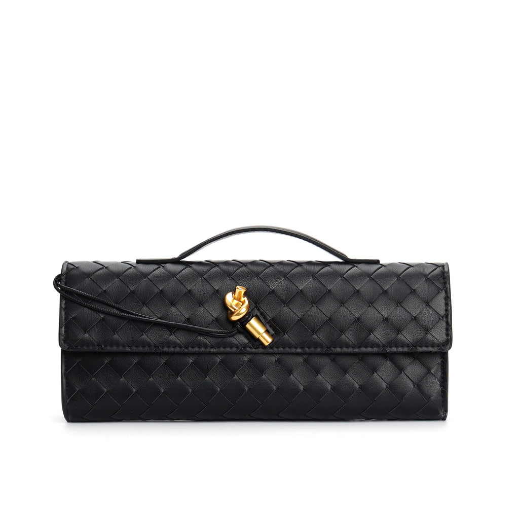 Isabella | Elegant Woven Brown Handbag with Adjustable Strap - Lumina