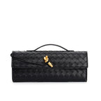 Isabella | Elegant Woven Brown Handbag with Adjustable Strap - Lumina