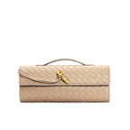Isabella | Elegant Woven Brown Handbag with Adjustable Strap - Lumina