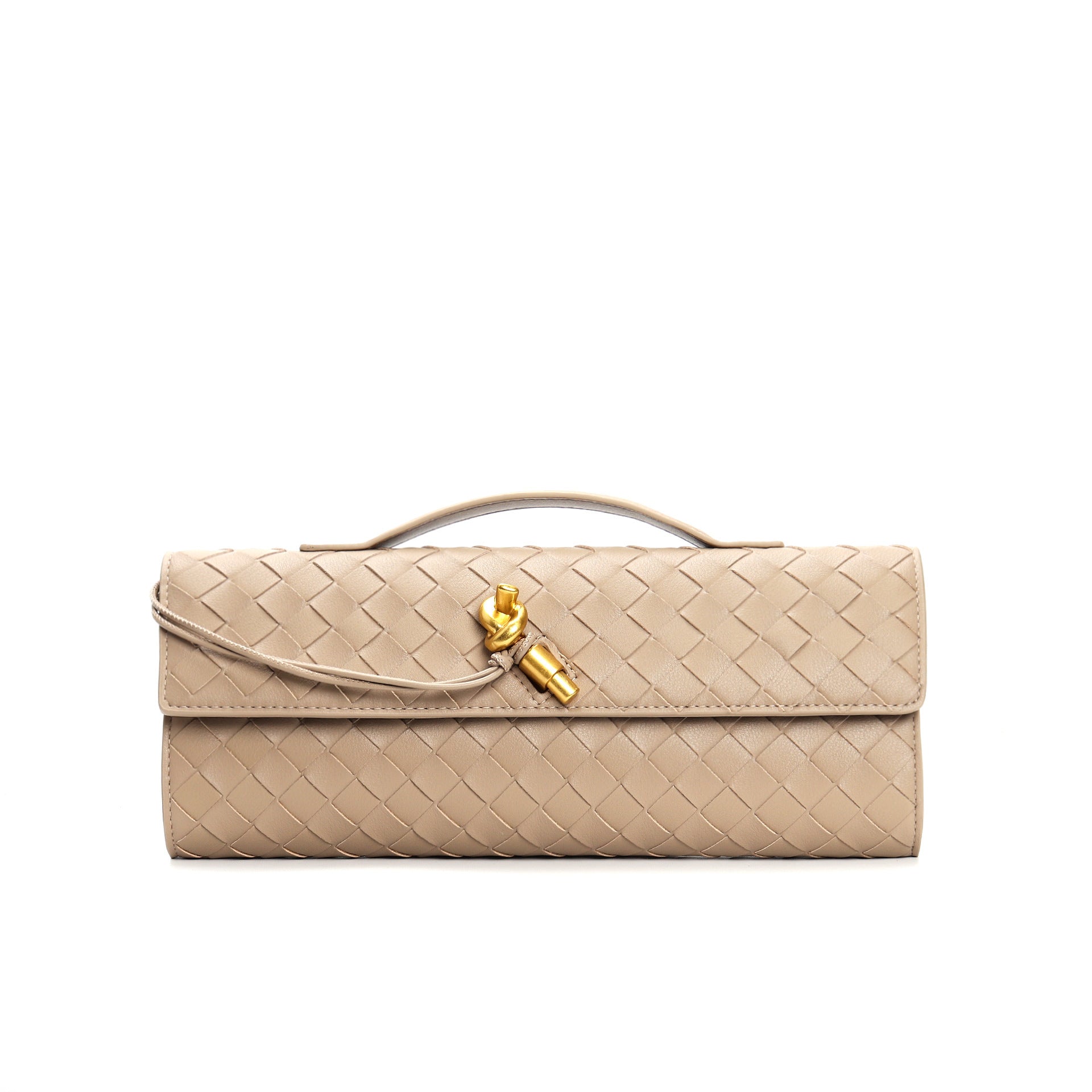 Isabella | Elegant Woven Brown Handbag with Adjustable Strap - Lumina