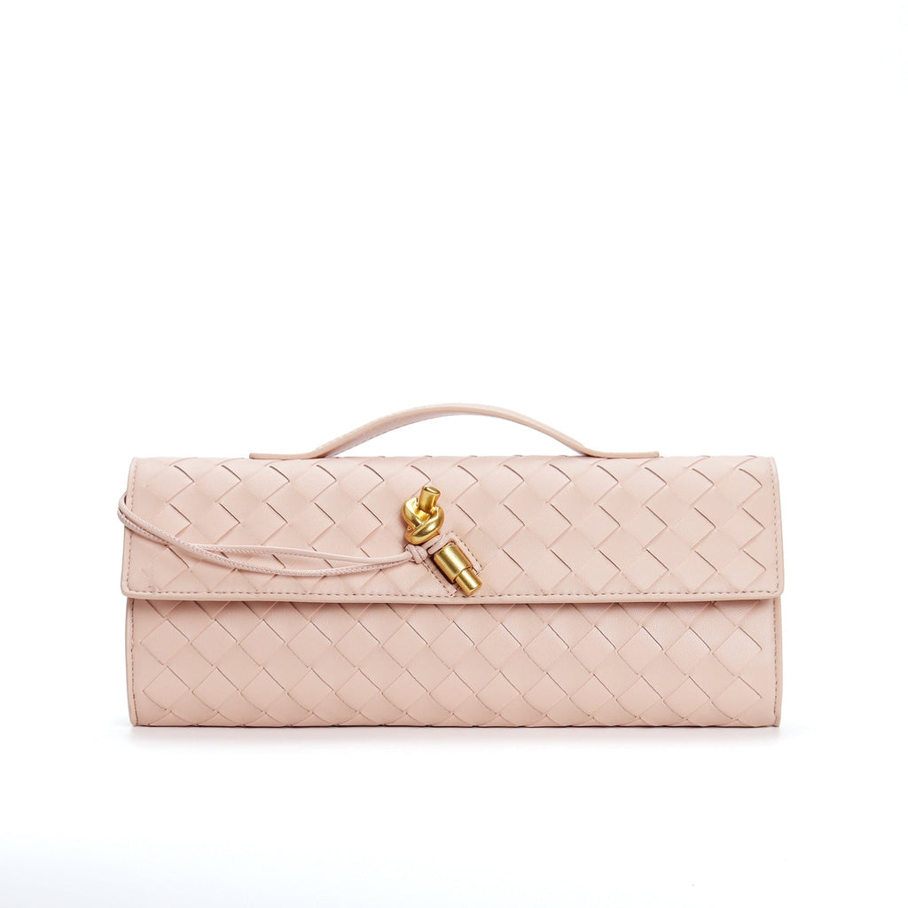 Isabella | Elegant Woven Brown Handbag with Adjustable Strap - Lumina
