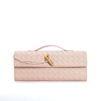 Isabella | Elegant Woven Brown Handbag with Adjustable Strap - Lumina