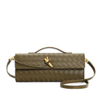 Isabella | Elegant Woven Brown Handbag with Adjustable Strap - Lumina