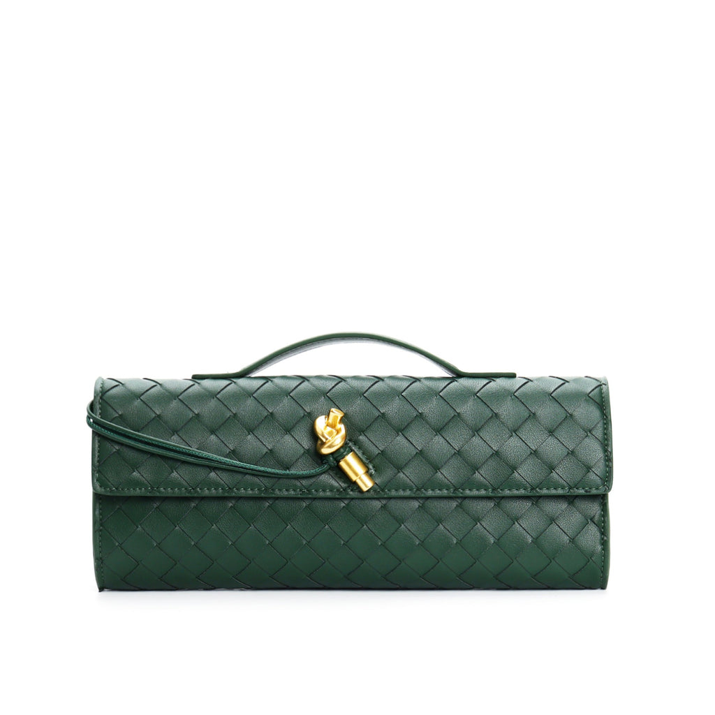 Isabella | Elegant Woven Brown Handbag with Adjustable Strap - Lumina
