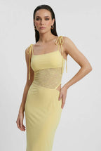 Isabella | Elegant Yellow Lace Summer Dress with Versatile Fit - Lumina