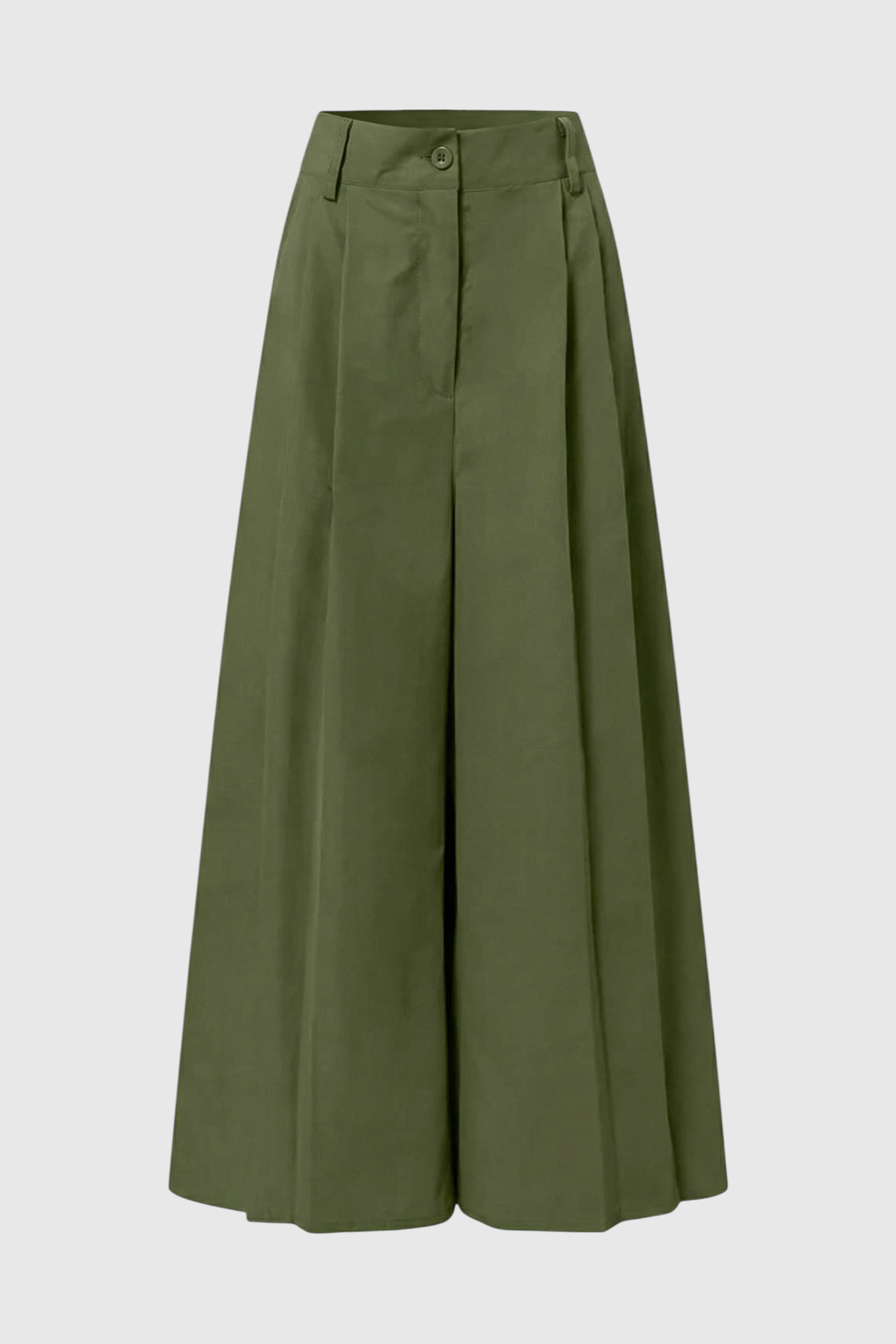 Isabella | Flowy Green Palazzo Pants with Stretch Fabric - Lumina