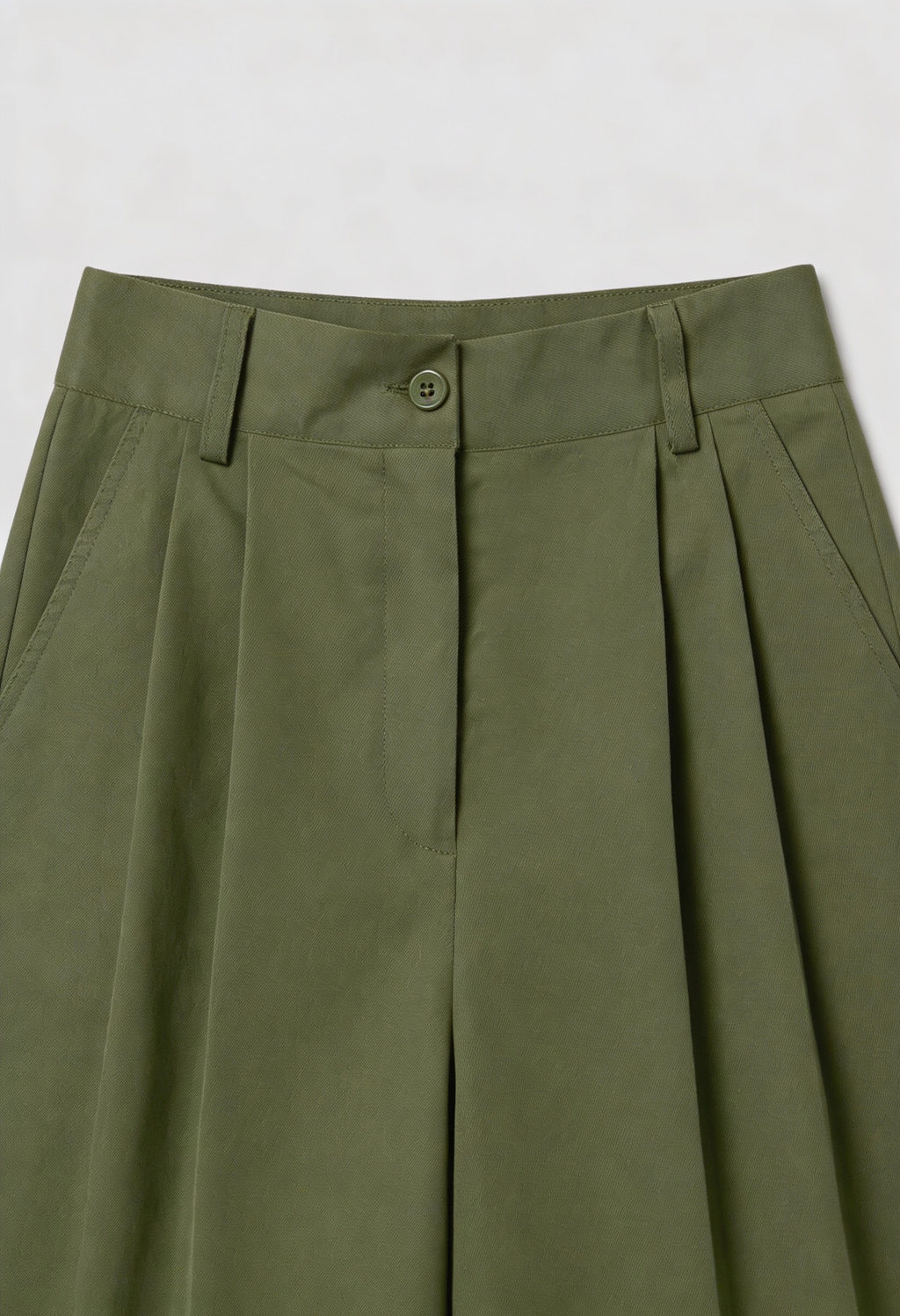Isabella | Flowy Green Palazzo Pants with Stretch Fabric - Lumina