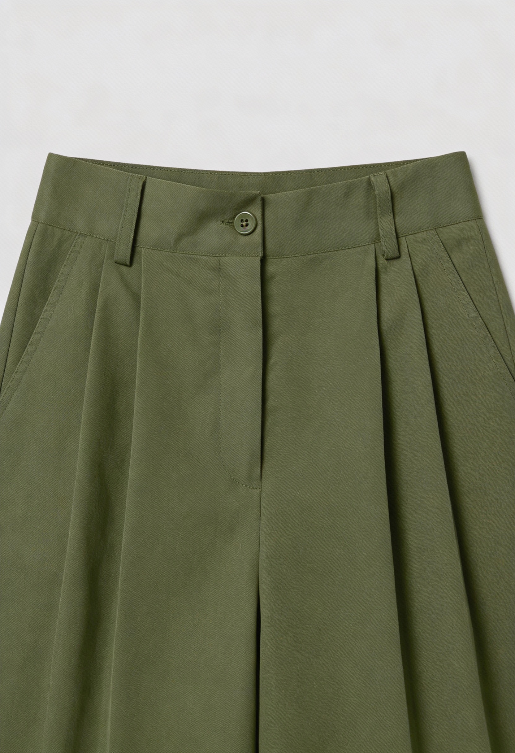 Isabella | Flowy Green Palazzo Pants with Stretch Fabric - Lumina