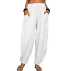 Isabella | High-Waisted Black Harem Trousers with Casual Fit - Lumina