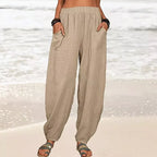 Isabella | High-Waisted Black Harem Trousers with Casual Fit - Lumina