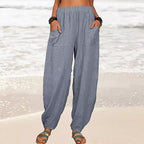 Isabella | High-Waisted Black Harem Trousers with Casual Fit - Lumina