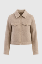 Isabella | Modern Cropped Zip-Up Jacket with Pockets - Lumina