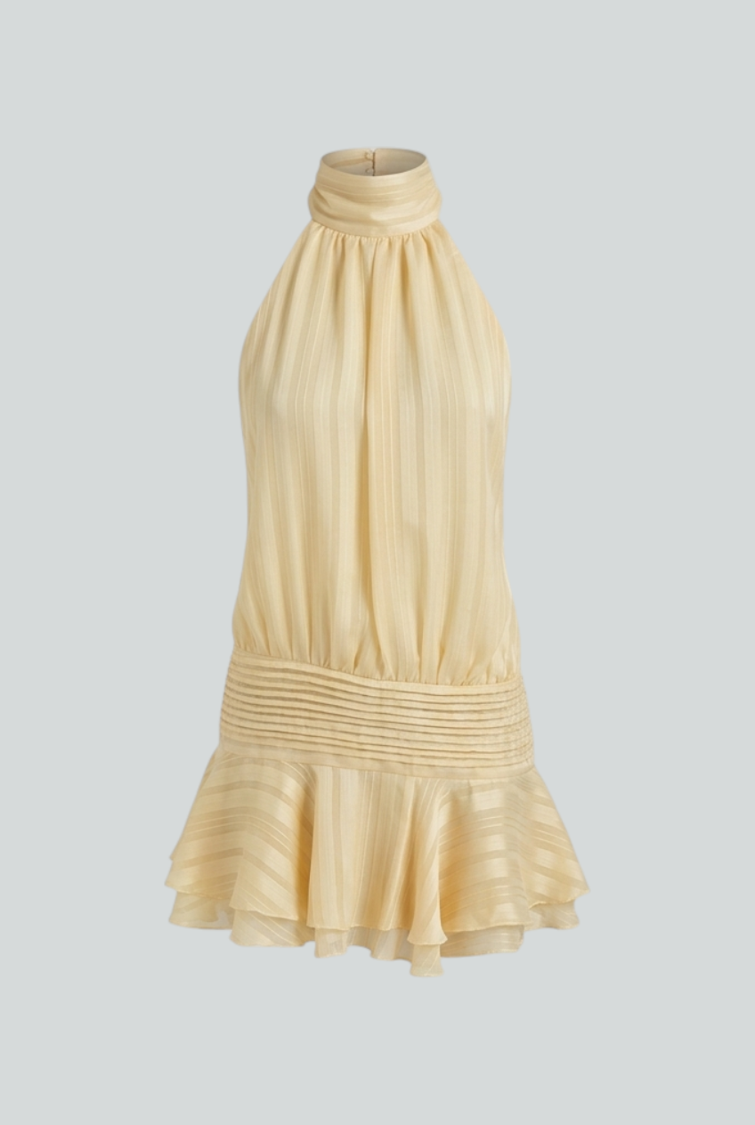 Isabella | Playful Yellow Mini Dress with Feminine Fit - Lumina