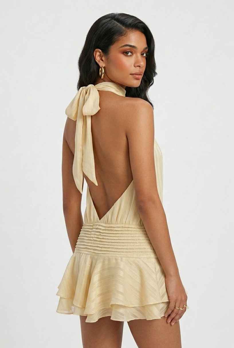 Isabella | Playful Yellow Mini Dress with Feminine Fit - Lumina