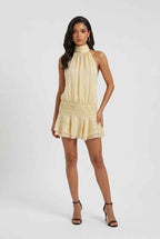 Isabella | Playful Yellow Mini Dress with Feminine Fit - Lumina