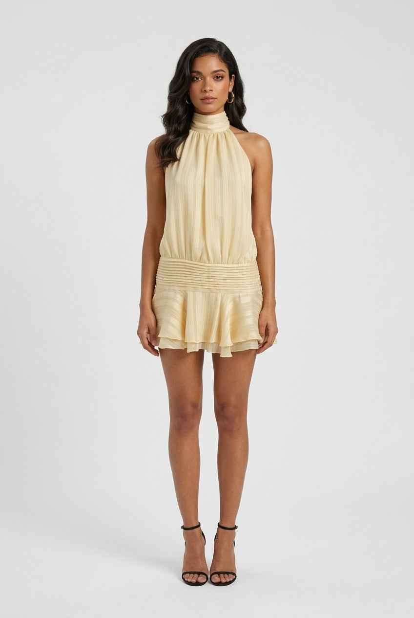 Isabella | Playful Yellow Mini Dress with Feminine Fit - Lumina