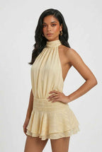 Isabella | Playful Yellow Mini Dress with Feminine Fit - Lumina