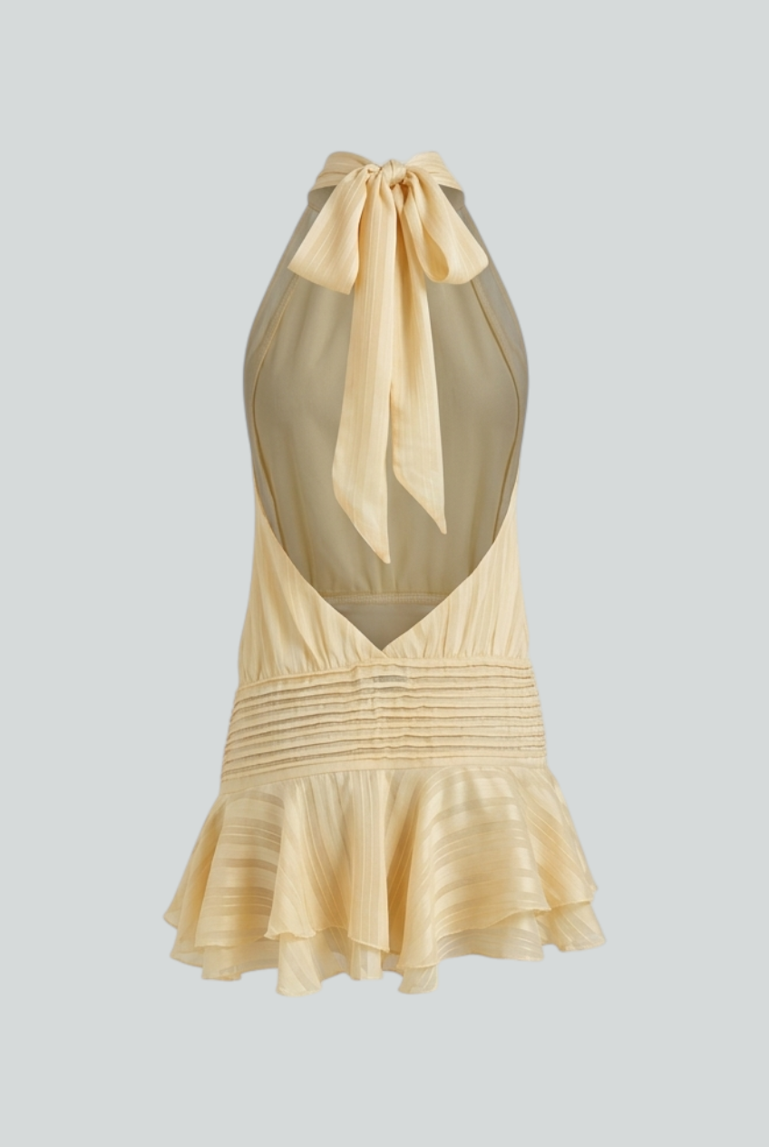 Isabella | Playful Yellow Mini Dress with Feminine Fit - Lumina