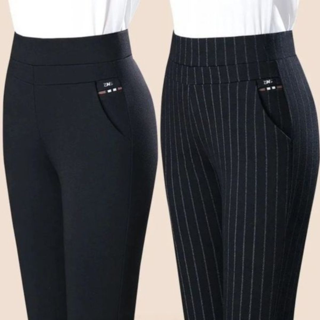 Isabella | Sleek High Waist Black Leggings with Faux Pocket - Lumina