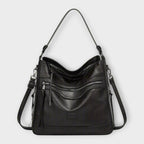 Isabella | Slouchy Black Shoulder Bag with Versatile Straps - Lumina