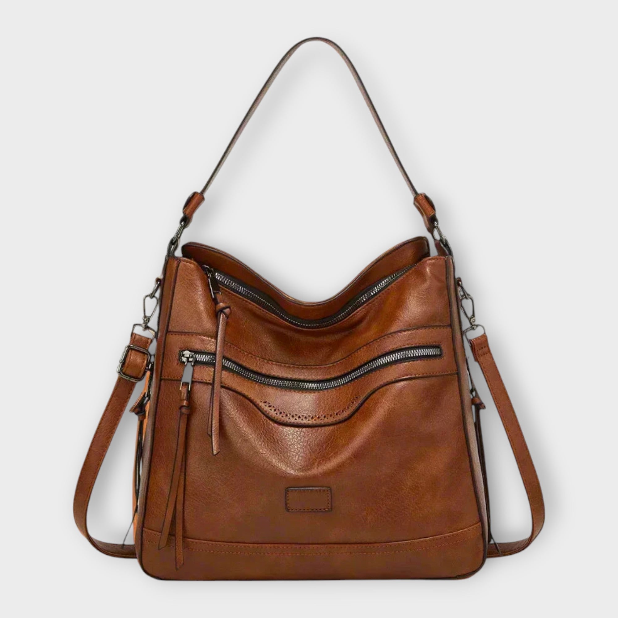 Isabella | Slouchy Black Shoulder Bag with Versatile Straps - Lumina