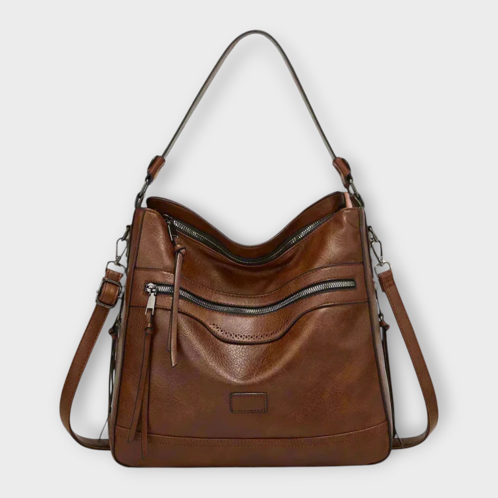 Isabella | Slouchy Black Shoulder Bag with Versatile Straps - Lumina