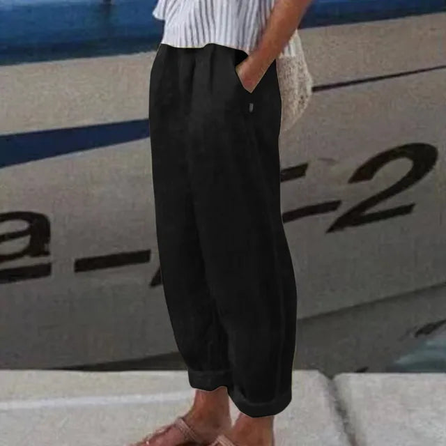 Isabella | Softline Black Trousers with Side Pockets - Lumina