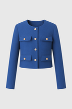 Isabella | Stylish Blue Winter Jacket with Versatile Design - Lumina