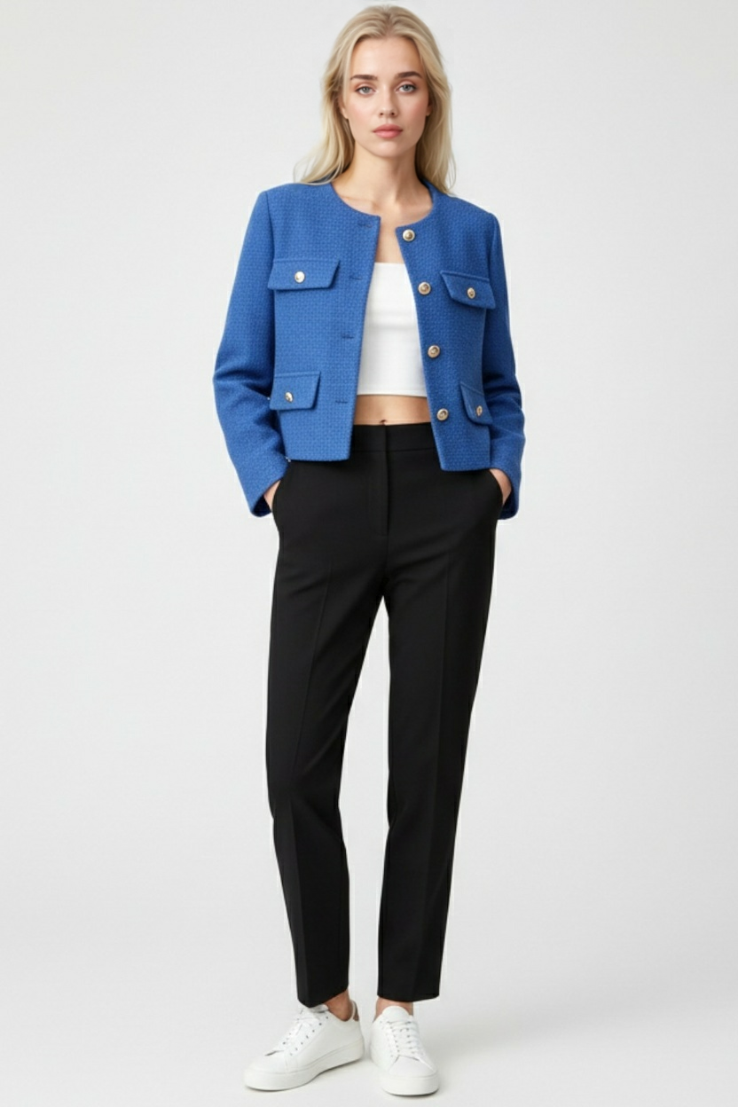 Isabella | Stylish Blue Winter Jacket with Versatile Design - Lumina