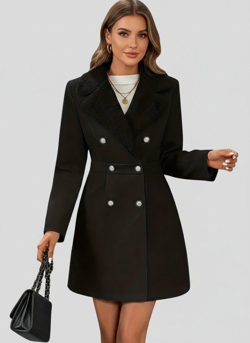 Isabella | Tailored A-Line Coat with Classic Lapels - Lumina