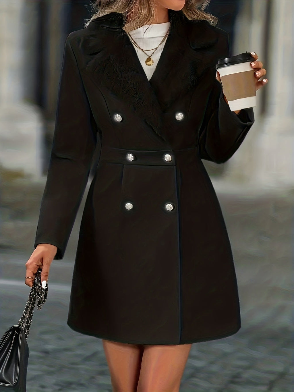 Isabella | Tailored A-Line Coat with Classic Lapels - Lumina