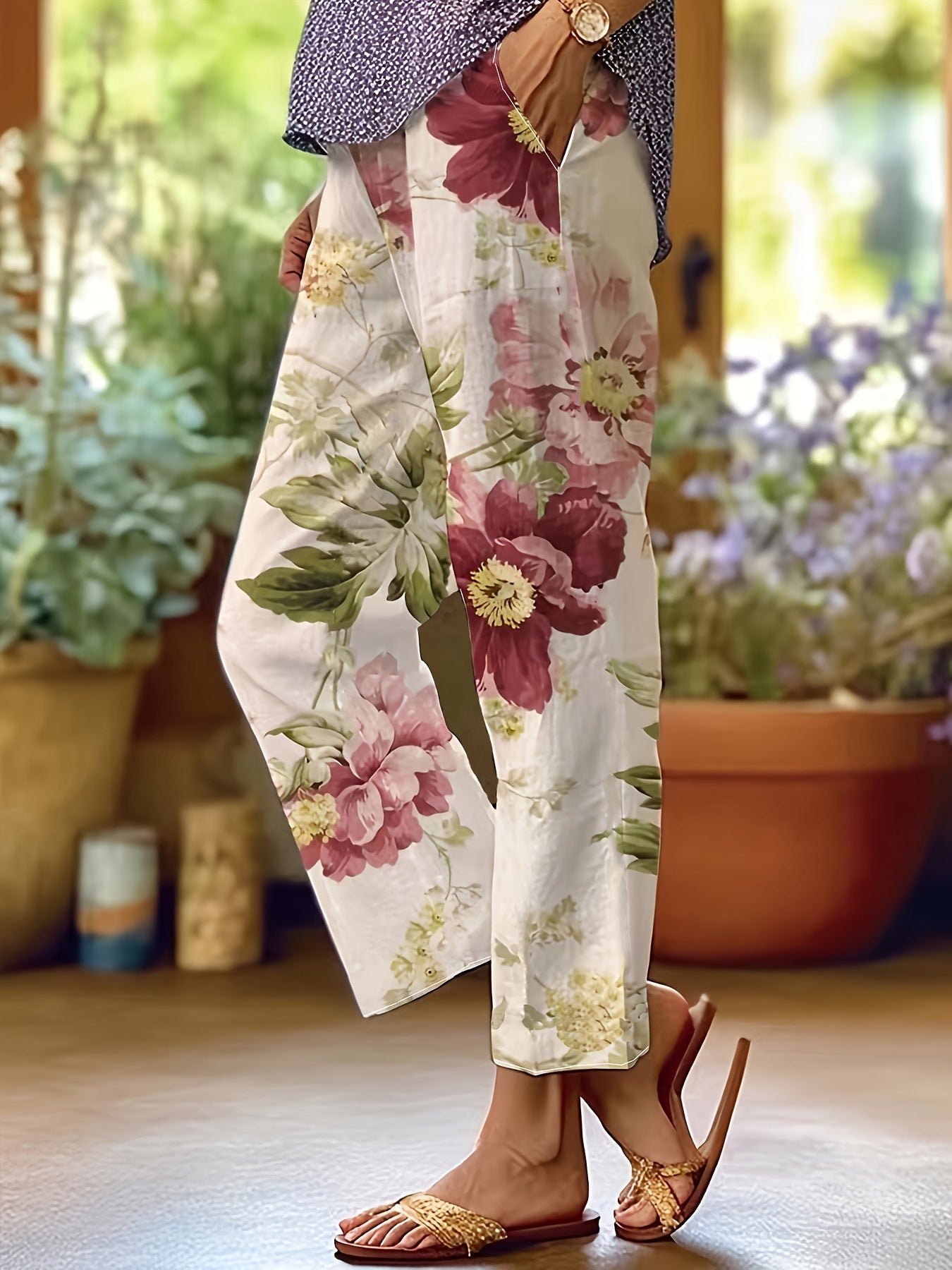 Isabella | Vibrant Cropped Trousers with Flattering Fit - Lumina