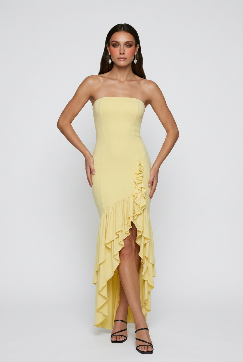 Isabella | Vibrant Off-Shoulder Dress with Ruffle Detail - Lumina