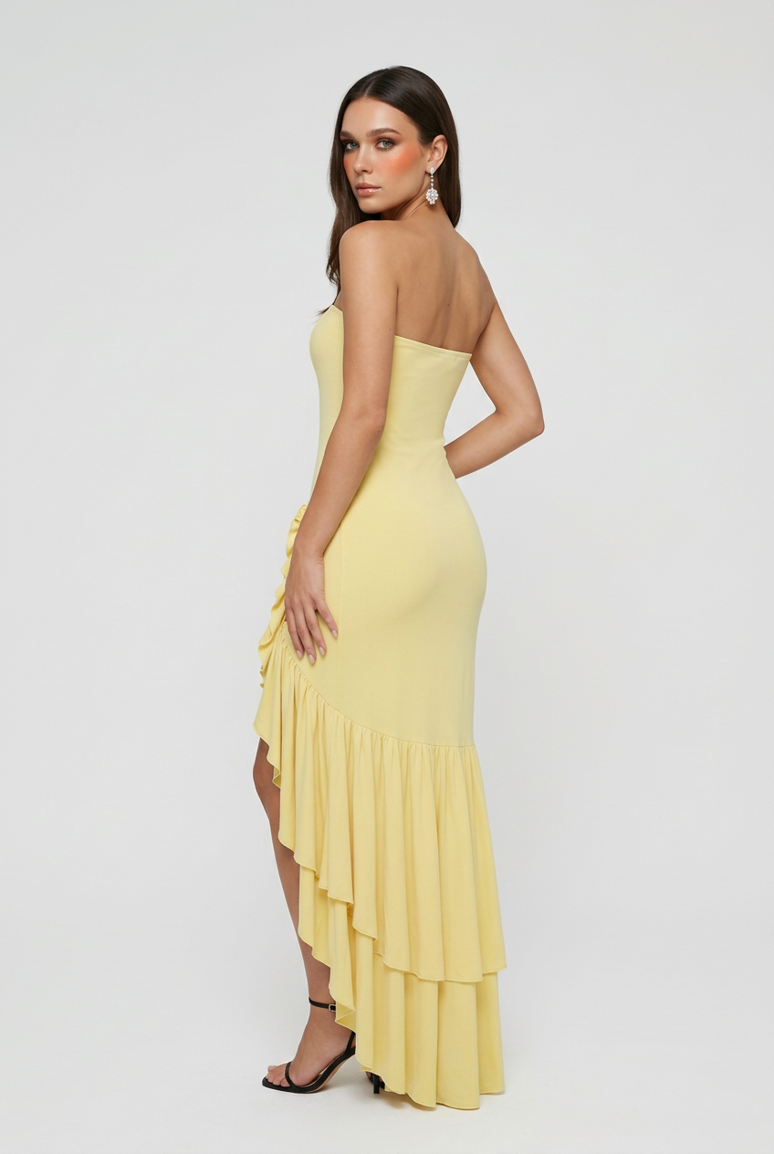 Isabella | Vibrant Off-Shoulder Dress with Ruffle Detail - Lumina