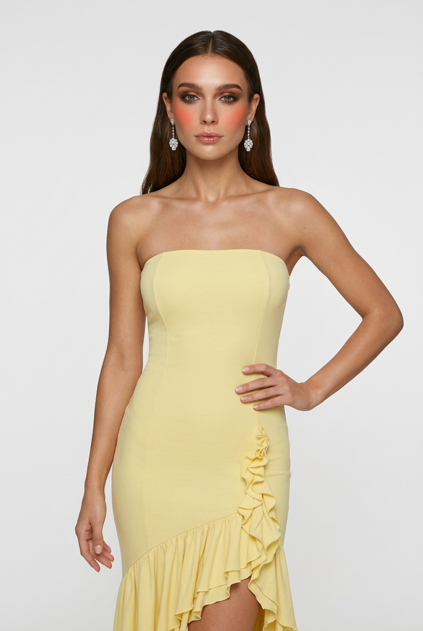 Isabella | Vibrant Off-Shoulder Dress with Ruffle Detail - Lumina