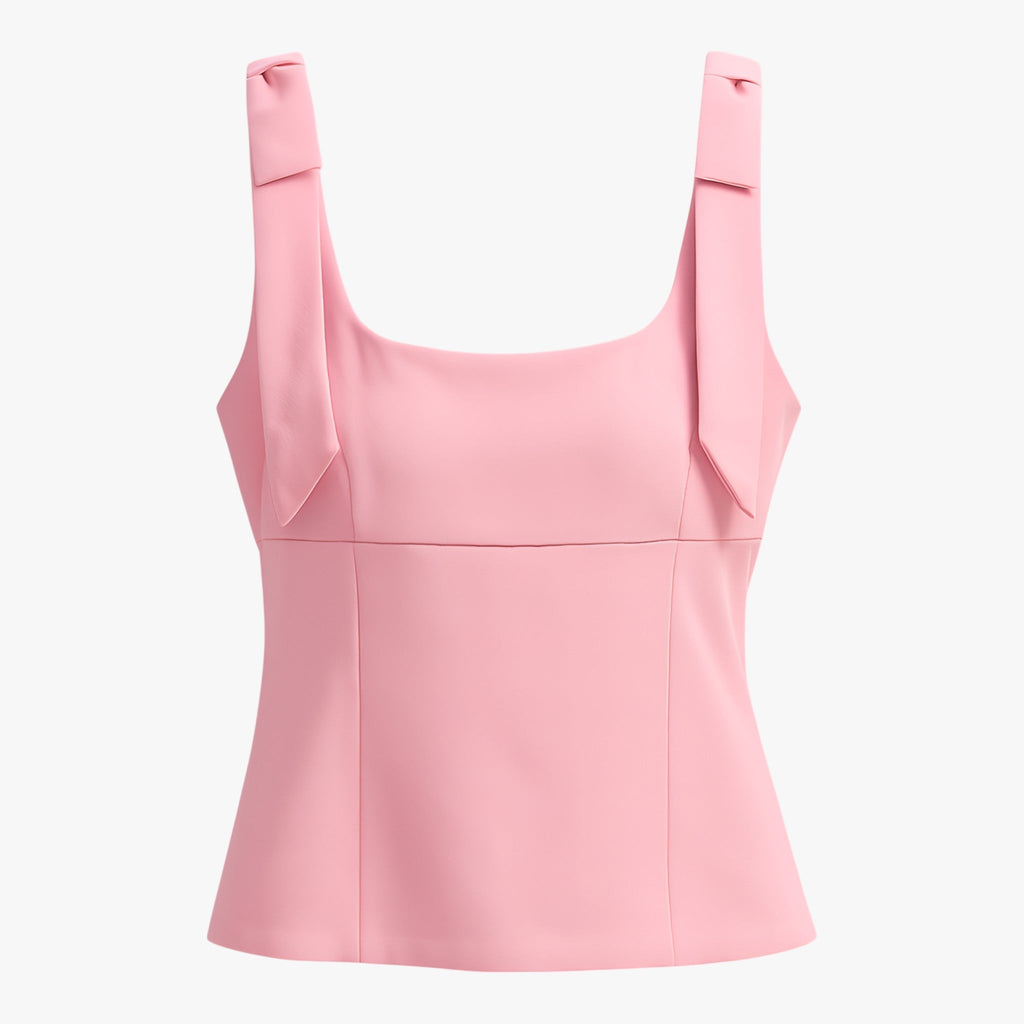 Isabella | Vibrant Pink Cami Top with Playful Bow Detail - Lumina