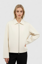 Isabella | Vibrant Yellow Casual Bomber Jacket with Zipper - Lumina