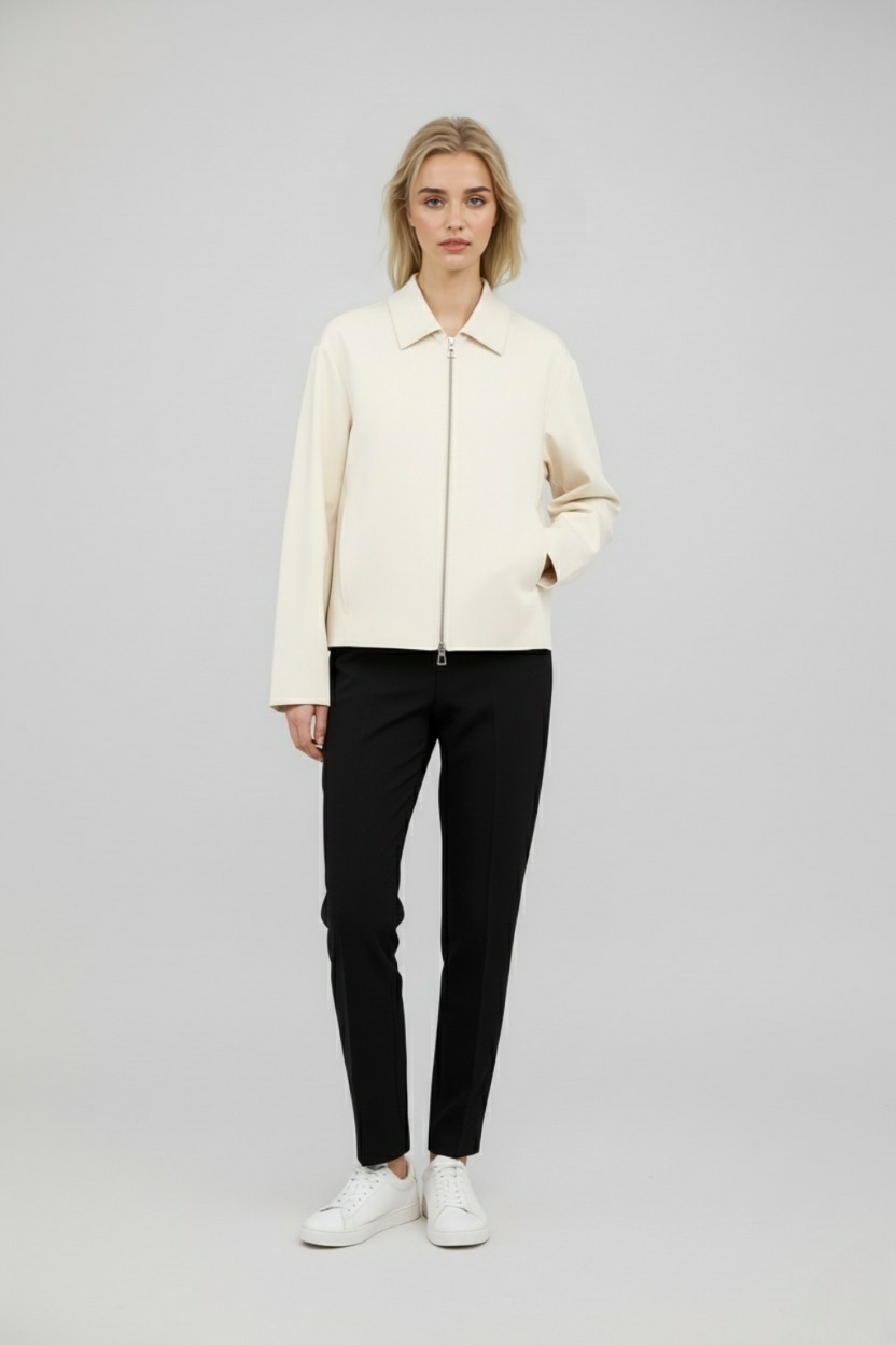 Isabella | Vibrant Yellow Casual Bomber Jacket with Zipper - Lumina