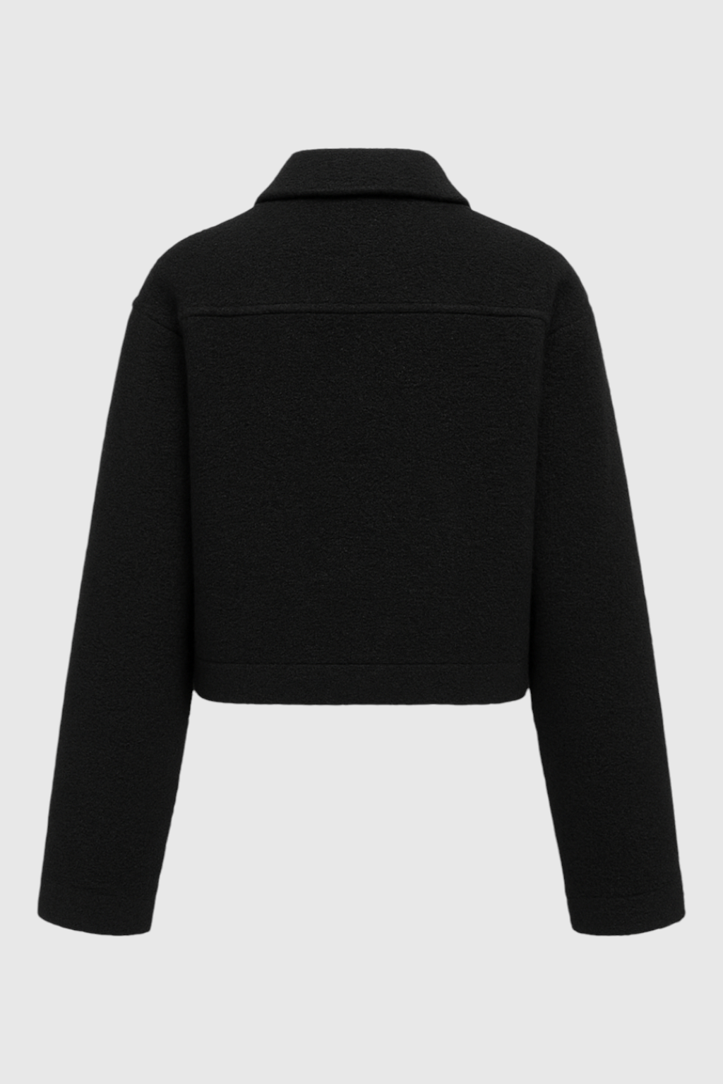 Isabella | Vintage Black Zip Jacket with Lapel Collar - Lumina