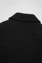 Isabella | Vintage Black Zip Jacket with Lapel Collar - Lumina