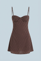 Isabella | Vintage Polka Dot Mini Dress with Ruffled Hem - Lumina