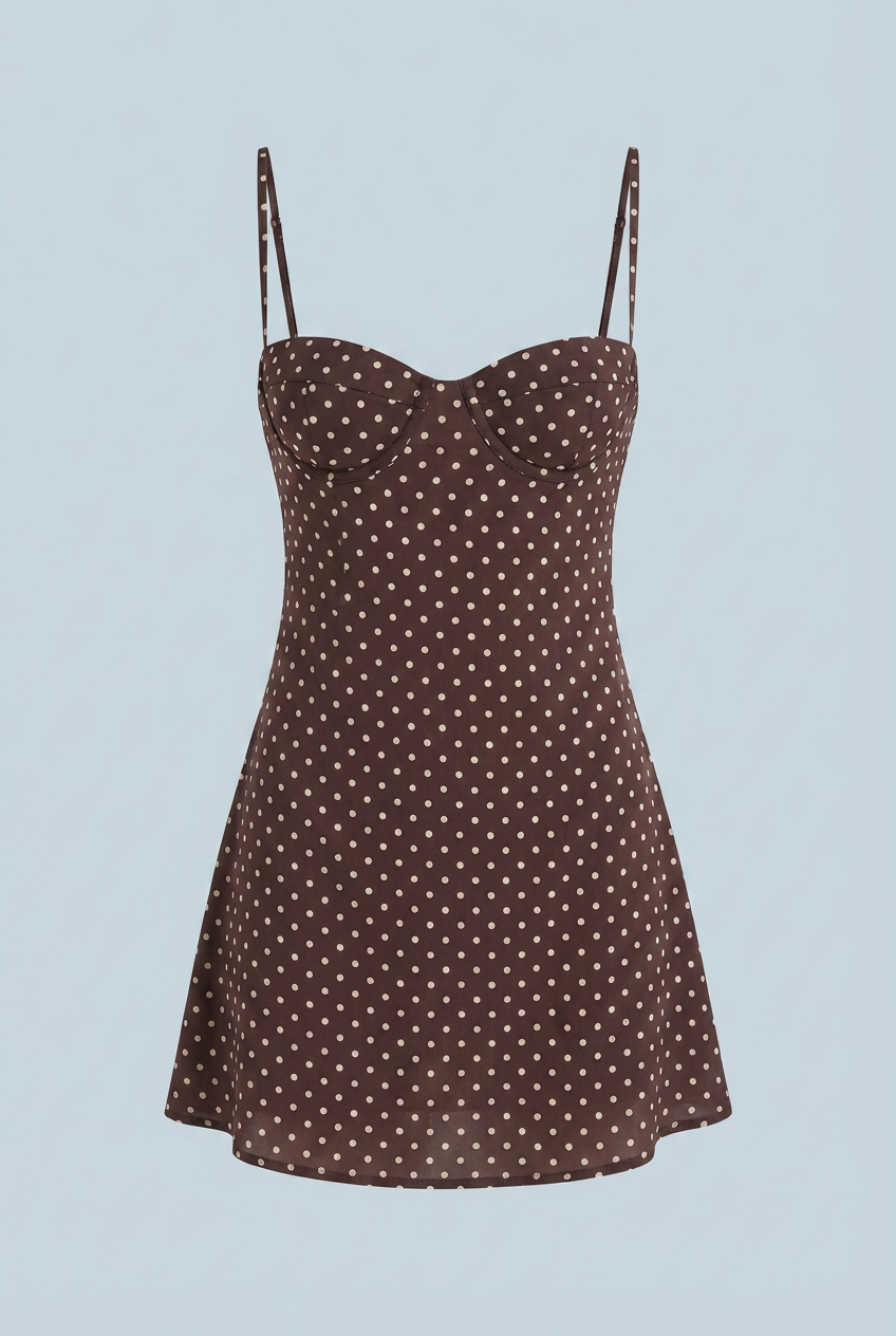 Isabella | Vintage Polka Dot Mini Dress with Ruffled Hem - Lumina