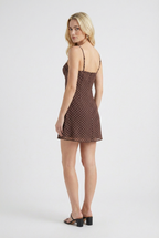 Isabella | Vintage Polka Dot Mini Dress with Ruffled Hem - Lumina