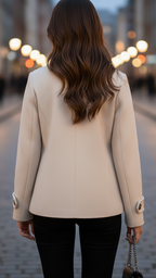 Ivory | Short Double-Breasted Coat - Lumina