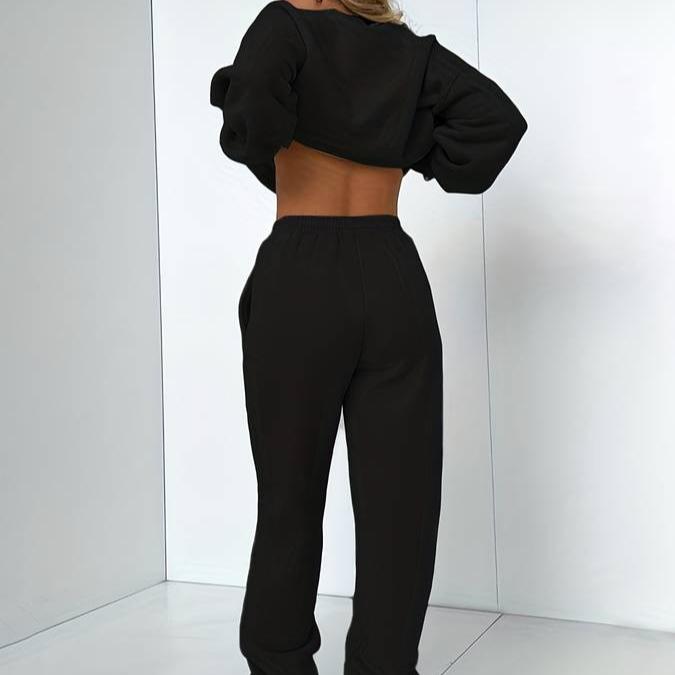 Jenna | Relaxed Minimalist Sweat Set with Jogger Pants - Lumina