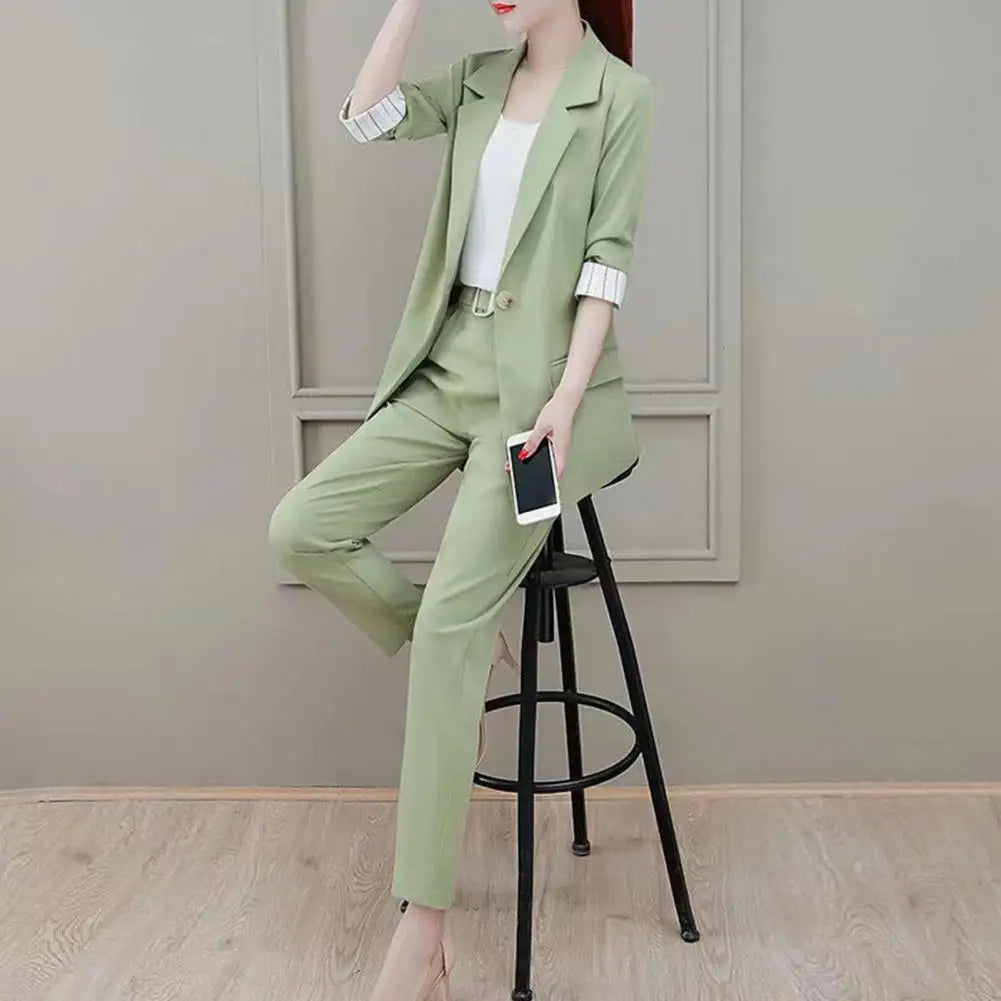Joanna | Tailored Blazer, Sleek Pants & Versatile Top - 2 Piece Matching Outfit - Lumina